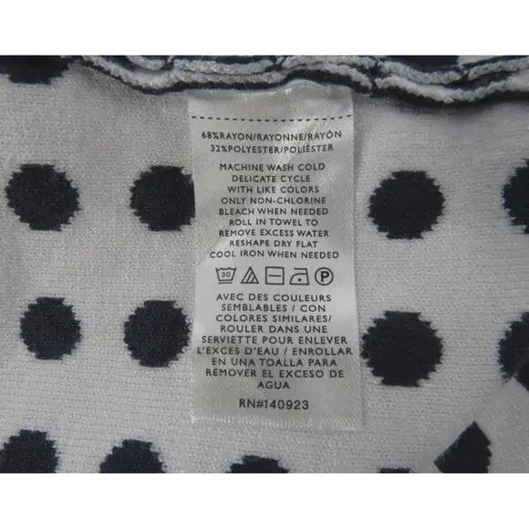 Ann Taylor Loft Sweater Dress Women’s Medium Blue/Wht Polka Dot NWT - Picture 6 of 7